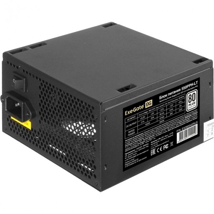 Блок питания 550W EXEGATE 80 PLUS® 550PPH-LT-S-OEM EX282042RUS-OEM-S Блок питания 550W EXEGATE 80 PLUS® 550PPH-LT-S-OEM EX282042RUS-OEM-S