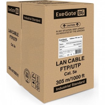 Кабель EXEGATE SPECIAL FUTP4-C5E-CU-S26-IN-PVC-GY-305 FTP Кабель EXEGATE SPECIAL FUTP4-C5E-CU-S26-IN-PVC-GY-305 FTP