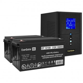 Комплект EXEGATE ИБП EX295987RUS + батарея 150Aч EX282990RUS 2шт Комплект EXEGATE ИБП EX295987RUS + батарея 150Aч EX282990RUS 2шт