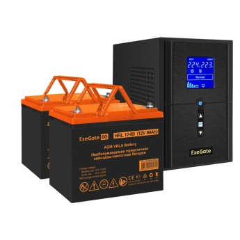 Комплект EXEGATE ИБП EX295987RUS + батарея 80Aч EX285654RUS 2шт