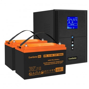 Комплект EXEGATE ИБП EX295989RUS + батарея 100Aч EX285656RUS 2шт