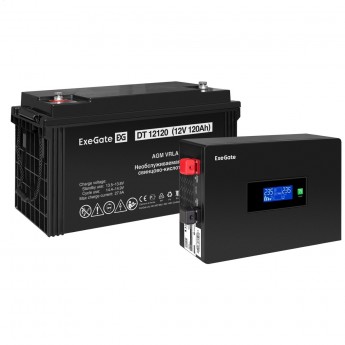 Комплект EXEGATE ИБП EX295992RUS + батарея 120Aч EX282988RUS 1шт