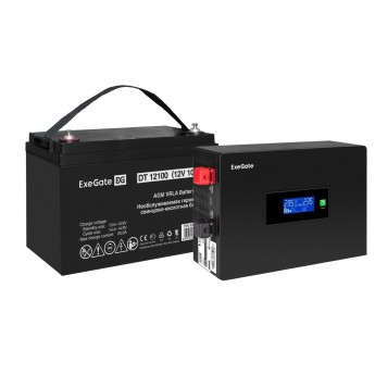 Комплект ИБП EXEGATE IDEALSINE SR-600.LCD.2SH + батарея 100Aч, 1 шт